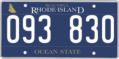 RI license plate 093830