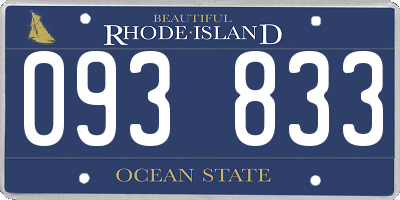 RI license plate 093833