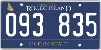 RI license plate 093835