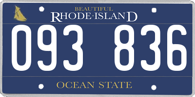 RI license plate 093836