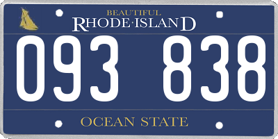 RI license plate 093838