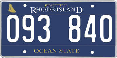 RI license plate 093840