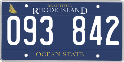 RI license plate 093842