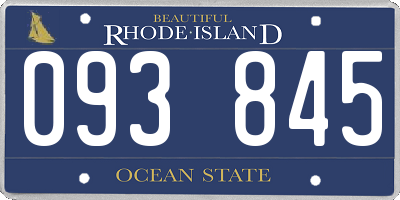 RI license plate 093845
