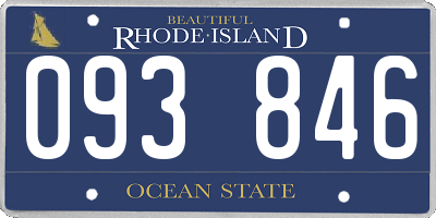RI license plate 093846