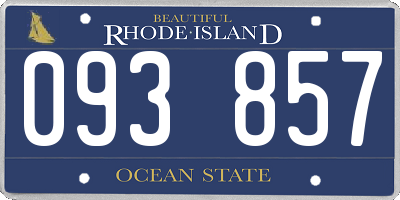 RI license plate 093857