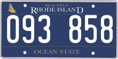RI license plate 093858