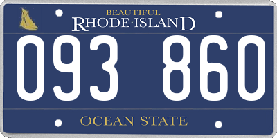 RI license plate 093860
