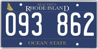 RI license plate 093862