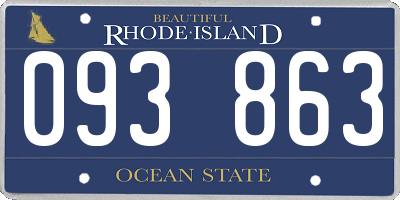 RI license plate 093863