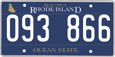 RI license plate 093866