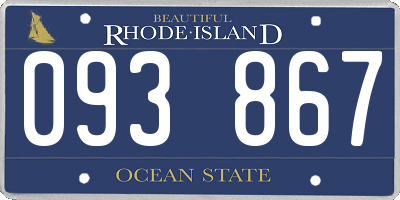 RI license plate 093867
