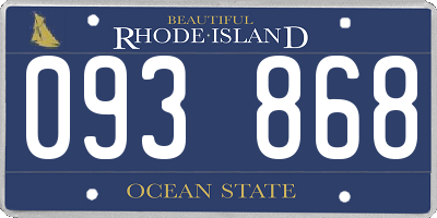 RI license plate 093868