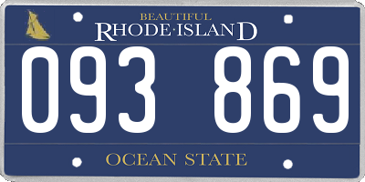 RI license plate 093869