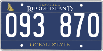 RI license plate 093870