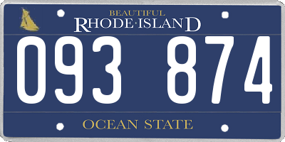 RI license plate 093874