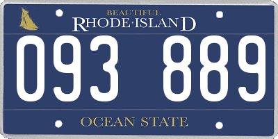 RI license plate 093889