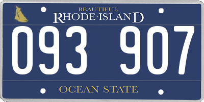 RI license plate 093907