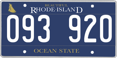 RI license plate 093920
