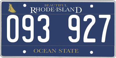 RI license plate 093927