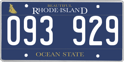 RI license plate 093929