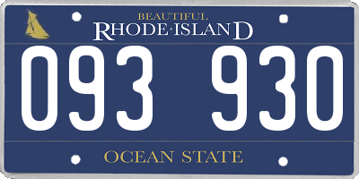 RI license plate 093930