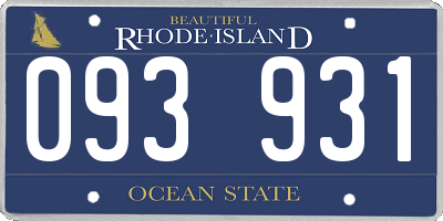 RI license plate 093931