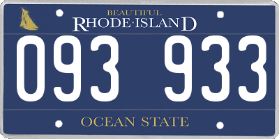 RI license plate 093933