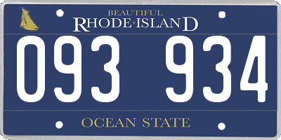 RI license plate 093934