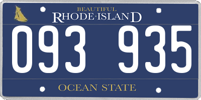 RI license plate 093935
