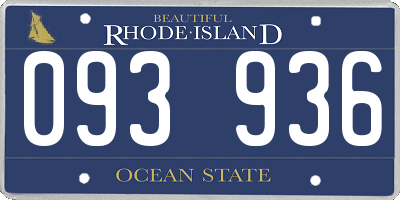 RI license plate 093936