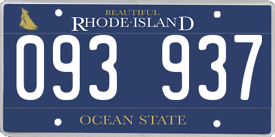 RI license plate 093937