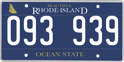 RI license plate 093939
