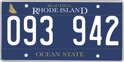 RI license plate 093942