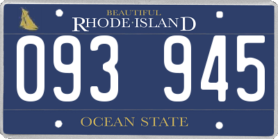 RI license plate 093945