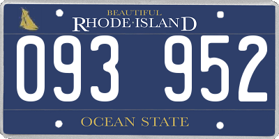 RI license plate 093952