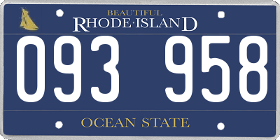 RI license plate 093958
