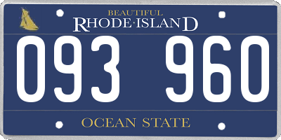 RI license plate 093960