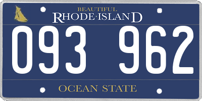 RI license plate 093962