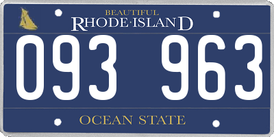 RI license plate 093963