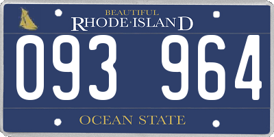 RI license plate 093964