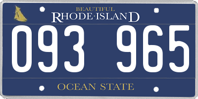 RI license plate 093965