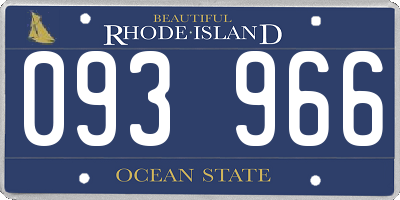 RI license plate 093966