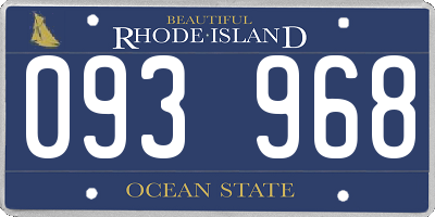 RI license plate 093968