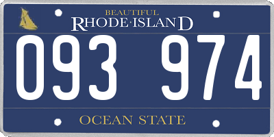 RI license plate 093974