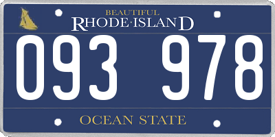 RI license plate 093978