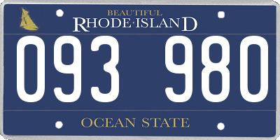 RI license plate 093980