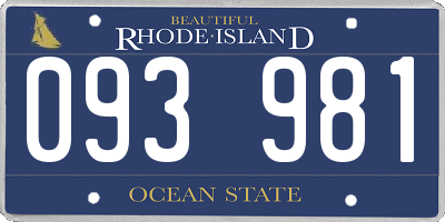 RI license plate 093981