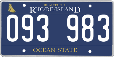 RI license plate 093983