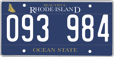 RI license plate 093984